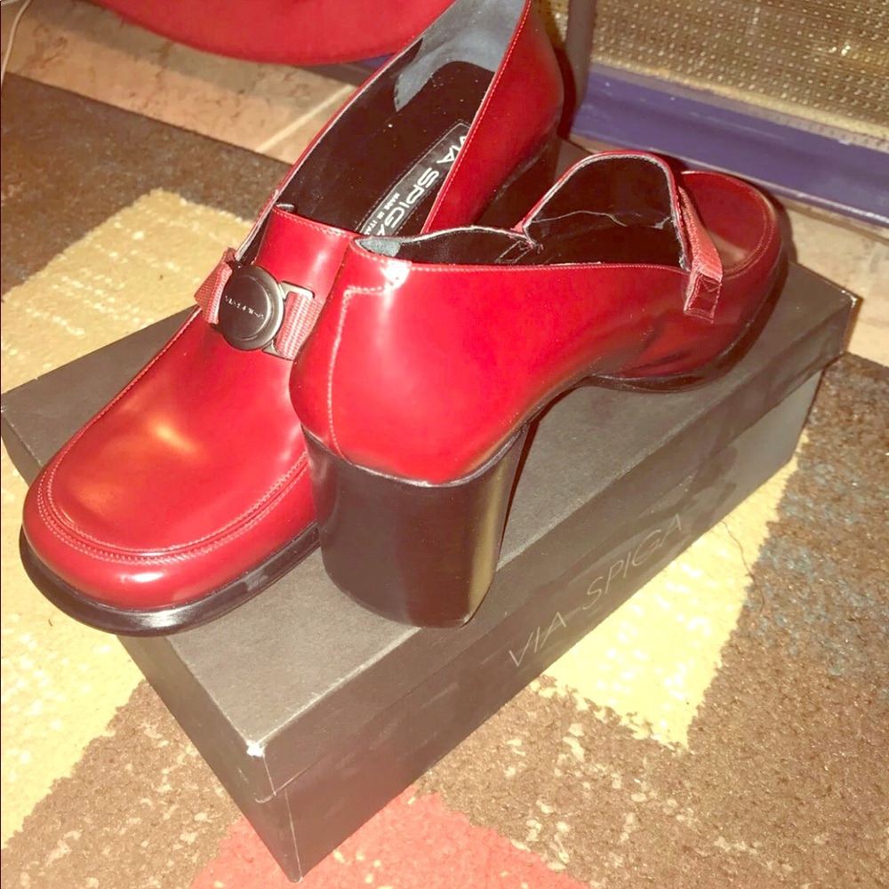 Via Spiga red leather heels LUXURY ITEM
